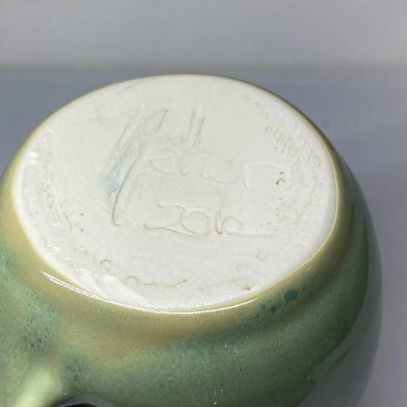 Neher Pottery Hand Warmer Mug Drip Glazed Minnesota Cup, Signed 2012 Blue Purple - Picture 8 of 11